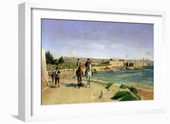 La promenade à cheval à Antibes-Ernest Meissonier-Framed Giclee Print