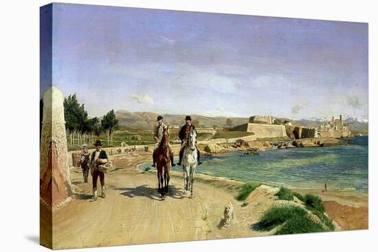 La promenade à cheval à Antibes-Ernest Meissonier-Stretched Canvas