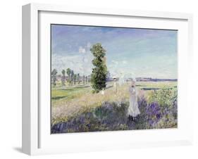 La Promenade (Argenteuil), 1875-Claude Monet-Framed Giclee Print