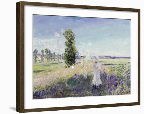 La Promenade (Argenteuil), 1875-Claude Monet-Framed Giclee Print