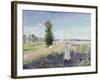 La Promenade (Argenteuil), 1875-Claude Monet-Framed Premium Giclee Print