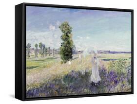 La Promenade (Argenteuil), 1875-Claude Monet-Framed Stretched Canvas