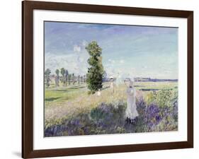 La Promenade (Argenteuil), 1875-Claude Monet-Framed Giclee Print