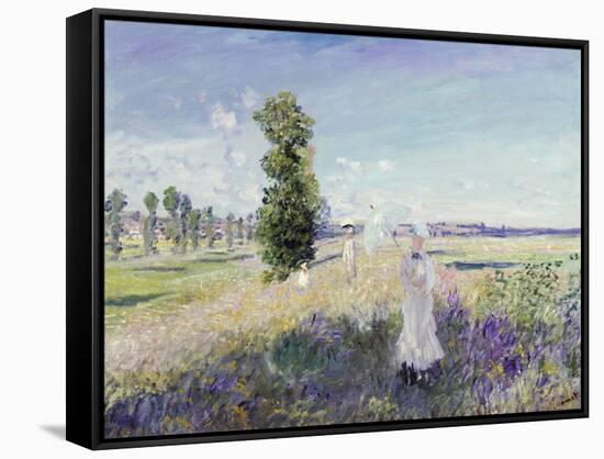 La Promenade (Argenteuil), 1875-Claude Monet-Framed Stretched Canvas