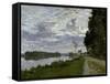 La Promenade d'Argenteuil-Claude Monet-Framed Stretched Canvas