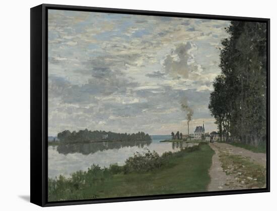 La Promenade D'Argenteuil-Claude Monet-Framed Stretched Canvas