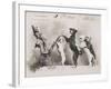 "La Promenade de Mademoiselle Follette", Four Dogs Take a Fifth for a Ride in a Pram- Like Vehicle-null-Framed Photographic Print