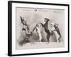 "La Promenade de Mademoiselle Follette", Four Dogs Take a Fifth for a Ride in a Pram- Like Vehicle-null-Framed Photographic Print