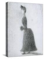 La Promeneuse au Manchon-Georges Seurat-Stretched Canvas