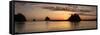 La Push, Washington. Quillayute River and Little James Island, Sunset-Michael Qualls-Framed Stretched Canvas