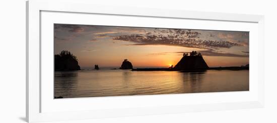 La Push, Washington. Quillayute River and Little James Island, Sunset-Michael Qualls-Framed Photographic Print