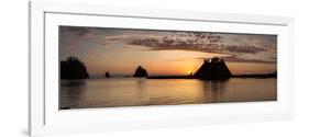 La Push, Washington. Quillayute River and Little James Island, Sunset-Michael Qualls-Framed Photographic Print