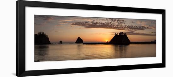 La Push, Washington. Quillayute River and Little James Island, Sunset-Michael Qualls-Framed Photographic Print