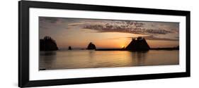 La Push, Washington. Quillayute River and Little James Island, Sunset-Michael Qualls-Framed Photographic Print