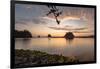 La Push, Washington. Quillayute River and Little James Island, Sunset-Michael Qualls-Framed Photographic Print