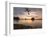 La Push, Washington. Quillayute River and Little James Island, Sunset-Michael Qualls-Framed Photographic Print