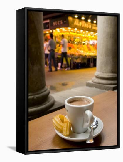 La Rambla, La Boqueria Market, Chocolate con Churros Breakfast, Barcelona, Spain-Alan Copson-Framed Stretched Canvas