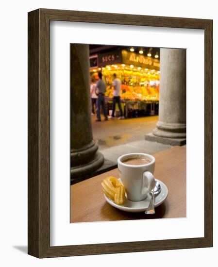 La Rambla, La Boqueria Market, Chocolate con Churros Breakfast, Barcelona, Spain-Alan Copson-Framed Photographic Print