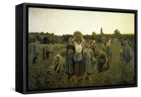 La Rappel Des Glaneursthe Recall of the Gleaners-Jules Breton-Framed Stretched Canvas