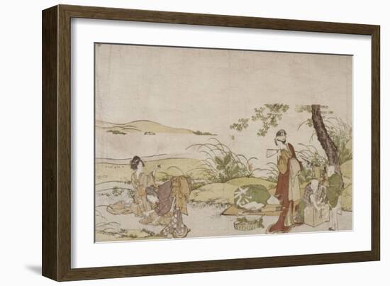 La récolte de champignons-Katsushika Hokusai-Framed Giclee Print