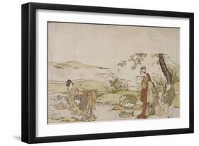 La récolte de champignons-Katsushika Hokusai-Framed Giclee Print