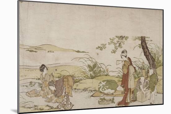 La récolte de champignons-Katsushika Hokusai-Mounted Giclee Print