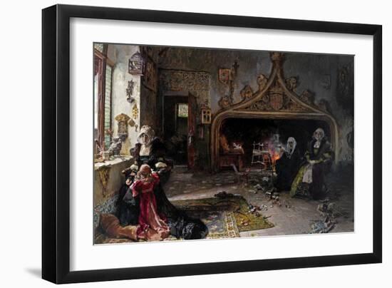 La Reina Doña Juana Recluida En Tordesillas Con Su Hija La Infanta Doña Catalina, 1906-Francisco Pradilla Y Ortiz-Framed Giclee Print