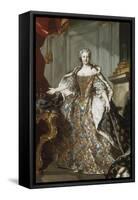 La reine de France Marie Leczinska (1703-1768)-Louis Tocque-Framed Stretched Canvas