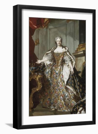 La reine de France Marie Leczinska (1703-1768)-Louis Tocque-Framed Giclee Print