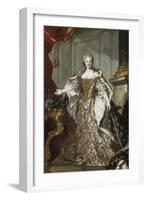 La reine de France Marie Leczinska (1703-1768)-Louis Tocque-Framed Giclee Print