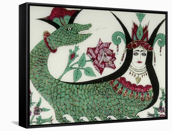 La reine des serpents Shahmaran-null-Framed Stretched Canvas