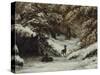 La remise des chevreuils en hiver-Gustave Courbet-Stretched Canvas