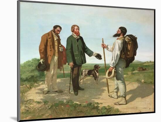 La Rencontre or Bonjour Monsieur Courbet, 1854-Gustave Courbet-Mounted Giclee Print