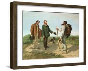 La Rencontre or Bonjour Monsieur Courbet, 1854-Gustave Courbet-Framed Giclee Print