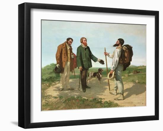 La Rencontre or Bonjour Monsieur Courbet, 1854-Gustave Courbet-Framed Giclee Print