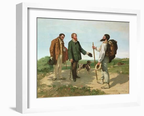 La Rencontre or Bonjour Monsieur Courbet, 1854-Gustave Courbet-Framed Giclee Print