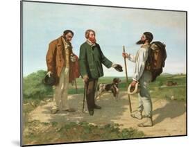 La Rencontre or Bonjour Monsieur Courbet, 1854-Gustave Courbet-Mounted Giclee Print