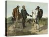 La rencontre ou "Bonjour Monsieur Courbet"-Gustave Courbet-Stretched Canvas