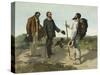 La rencontre ou "Bonjour Monsieur Courbet"-Gustave Courbet-Stretched Canvas