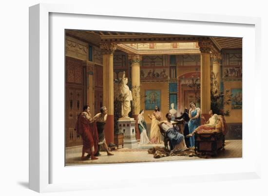 La Répétition du "Joueur de Flûte..." et de "la Femme de Diomède" dans l'atrium de la Maison-Gustave Clarence Rodolphe Boulanger-Framed Giclee Print