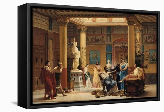 La Répétition du "Joueur de Flûte..." et de "la Femme de Diomède" dans l'atrium de la Maison-Gustave Clarence Rodolphe Boulanger-Framed Stretched Canvas
