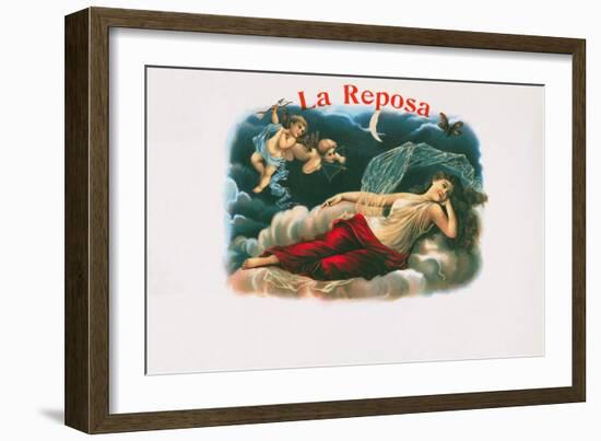 La Reposa Cigar Label-null-Framed Giclee Print