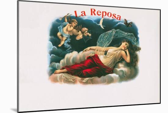 La Reposa Cigar Label-null-Mounted Giclee Print