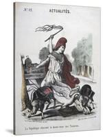 La Republique Chassant La Basse-Cour Des Tuilleries, Allegorical Cartoon, 1870-1871-null-Stretched Canvas