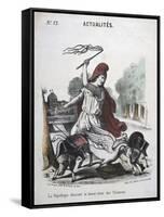 La Republique Chassant La Basse-Cour Des Tuilleries, Allegorical Cartoon, 1870-1871-null-Framed Stretched Canvas