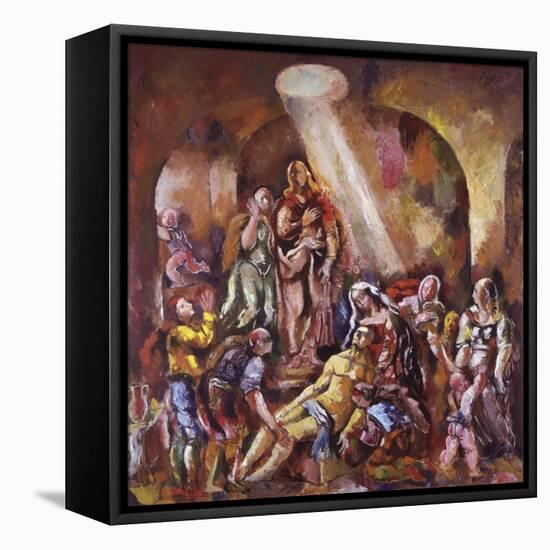 La Résurrection de Lazare-Charles-Georges Dufresne-Framed Stretched Canvas