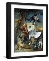 La Retour De Chasse: a Hunting Dog Guarding Dead Game-Jean-Baptiste Oudry-Framed Giclee Print