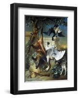 La Retour De Chasse': a Hunting Dog Guarding Dead Game-Jean-Baptiste Oudry-Framed Giclee Print