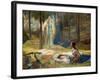 La Revelation, Brunnhilde (Brunehilde, Brynhildr) Decouvrant Siegmund Et Sieglinde - the Revelation-Gaston Bussiere-Framed Giclee Print