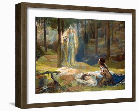 La Revelation, Brunnhilde (Brunehilde, Brynhildr) Decouvrant Siegmund Et Sieglinde - the Revelation-Gaston Bussiere-Framed Giclee Print